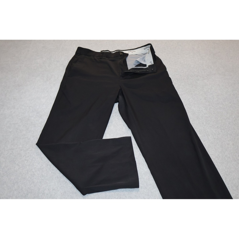 Callaway Golf Pants Mens 32x28 Black Performance Stretch Flat Polyester Blend